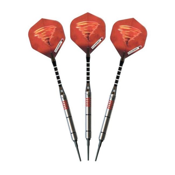 Elkadart Elkadart 21-2276-16 Tornado Tungsten Soft Tip Dart Set 4 Red & 2 Black Rings - 16 g 21-2276-16